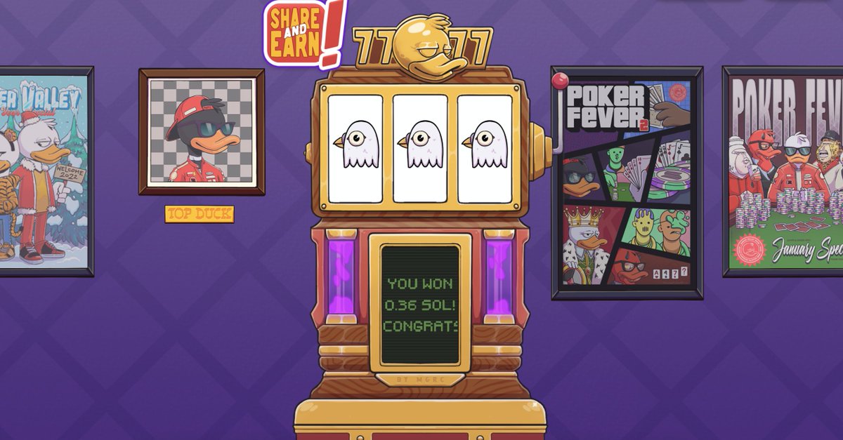 Alacranblanco1's tweet photo. Not bad for a 0.05 spin right?
LFG 🚀🎰 #quackpot is back baby! #DucksFlyTogether https://t.co/U4Bn2ICLEa