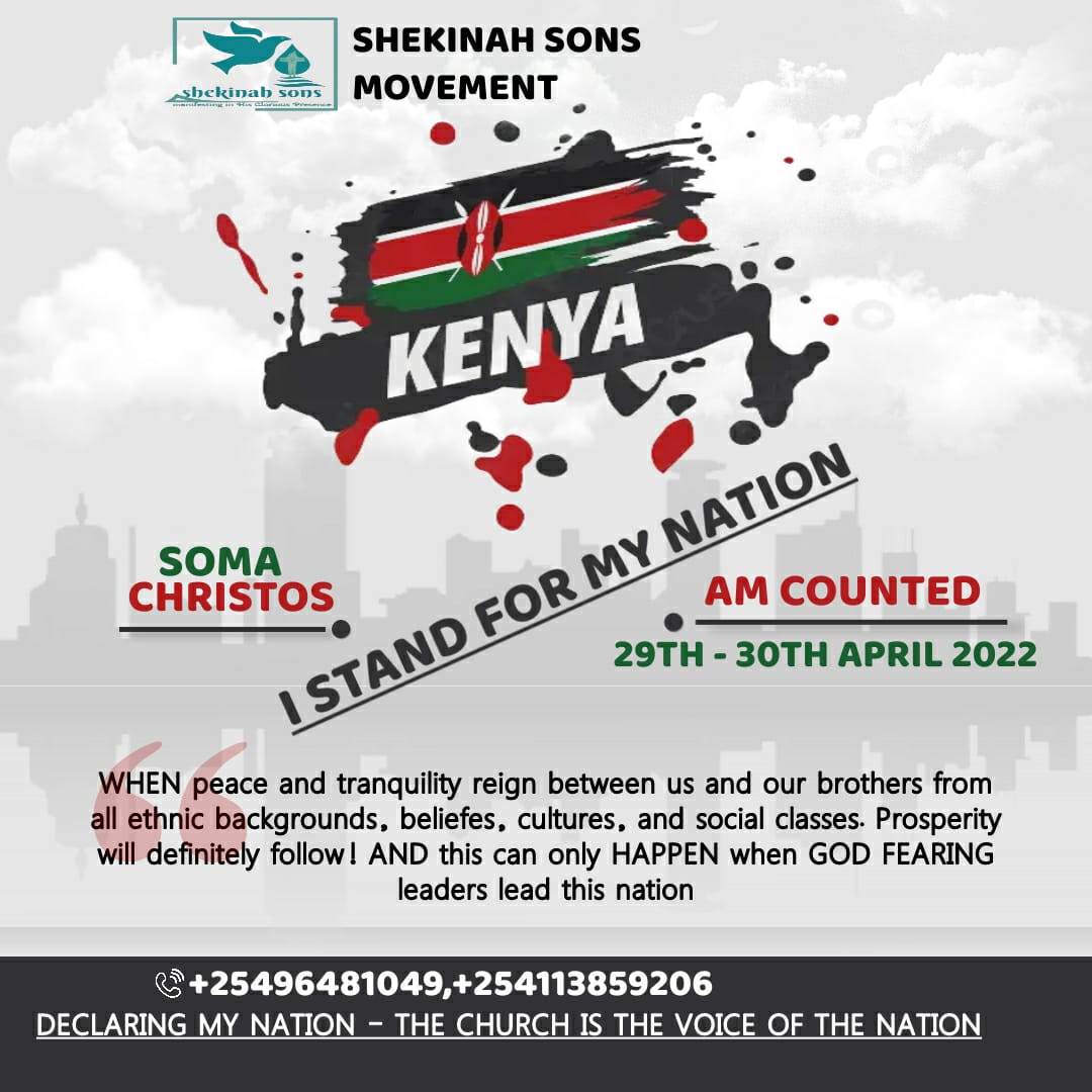 shekinahsons's tweet photo. Don't be left out,Be counted!!

🔥KENYA FOR JESUS🇰🇪
 #SHEKINAHSONS ♥️
#ISTANDFORMYGENERATION
#MONTHOFLIGHT💡 https://t.co/7RMdHHB5nZ