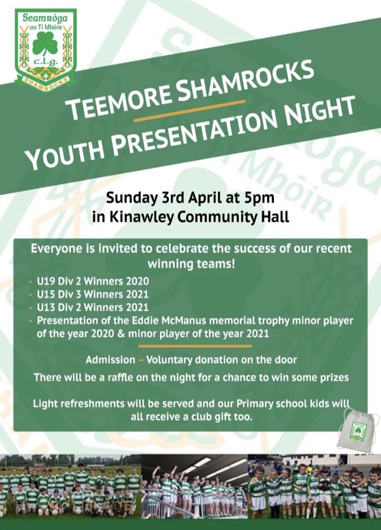 We celebrate our teams achievements this Sunday! Everyone is invited! ☘️🏆🎉