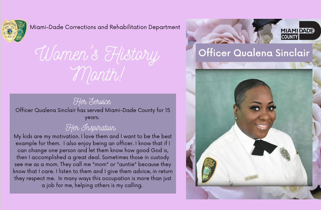We couldn’t wrap up #WomensHistoryMonth any better. Officer Qualena Sinclair has a passion for making a difference in the lives of others. Her positive attitude and professionalism speaks volumes. She was recommended by Captain Shaw and many others for her outstanding service!