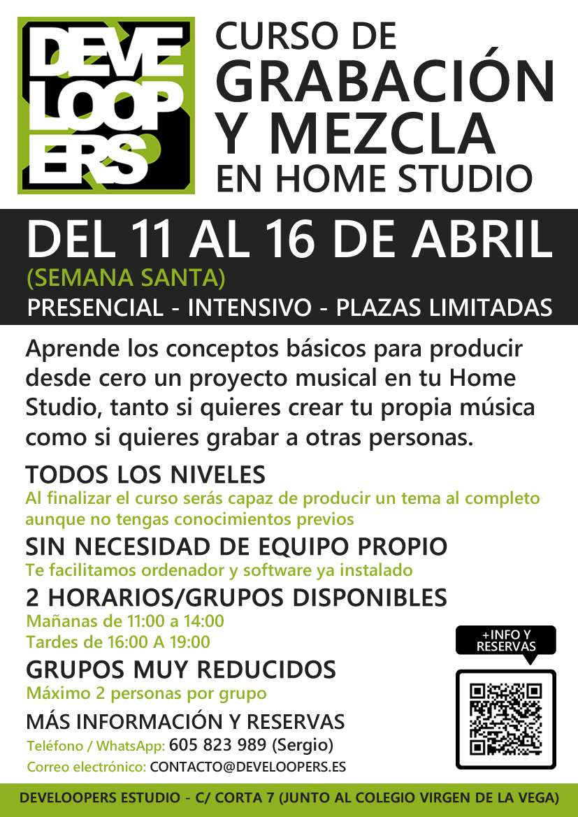 develoopers_es's tweet photo. Qué tal familia!
Estamos organizando un curso presencial de GRABACIÓN Y MEZCLA EN HOME STUDIO donde os enseñaremos de manera práctica las técnicas y conceptos necesarios para crear un proyecto musical desde cero en vuestro estudio casero.

TODA LA INFO:
https://t.co/tcDVvdow15 https://t.co/8N700Y3NTz