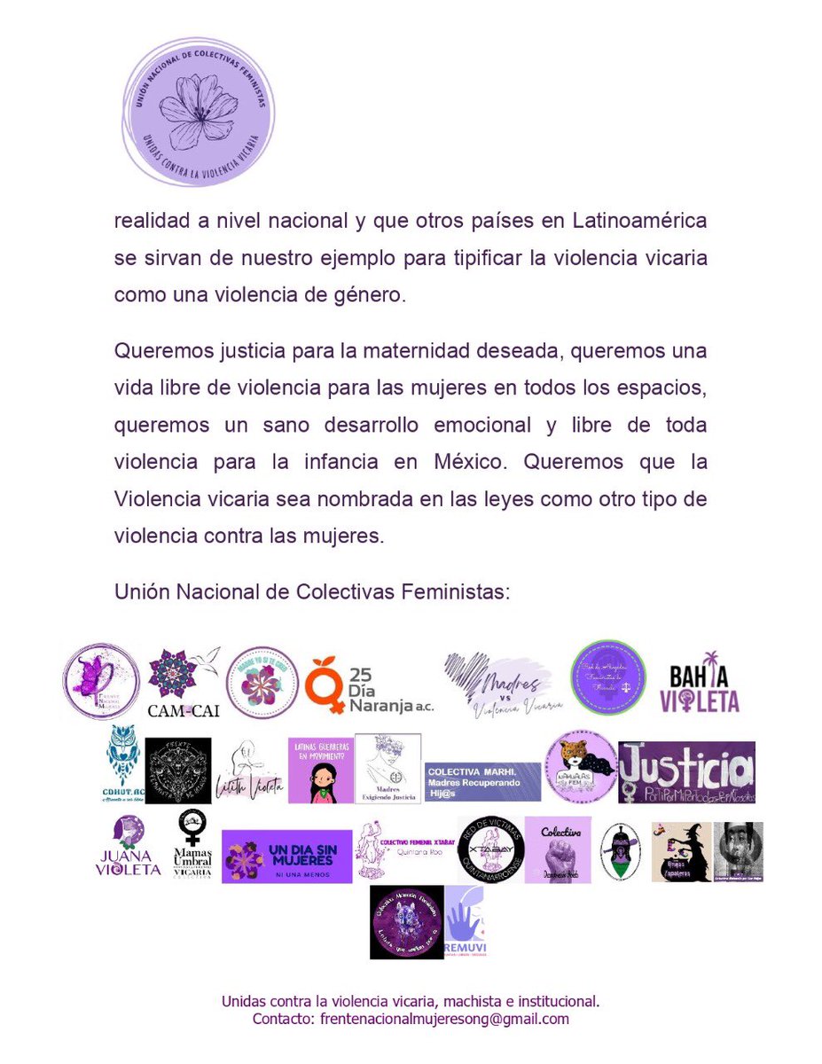 Mayruska22's tweet photo. La “Unión Nacional de Colectivas Feministas” agradece al Congreso de Zacatecas por aprobación #leyvicaria ¡ Unidas hicimos historia! #violenciavicaria 
#Mexico 🇲🇽 https://t.co/4v2idzCk8a