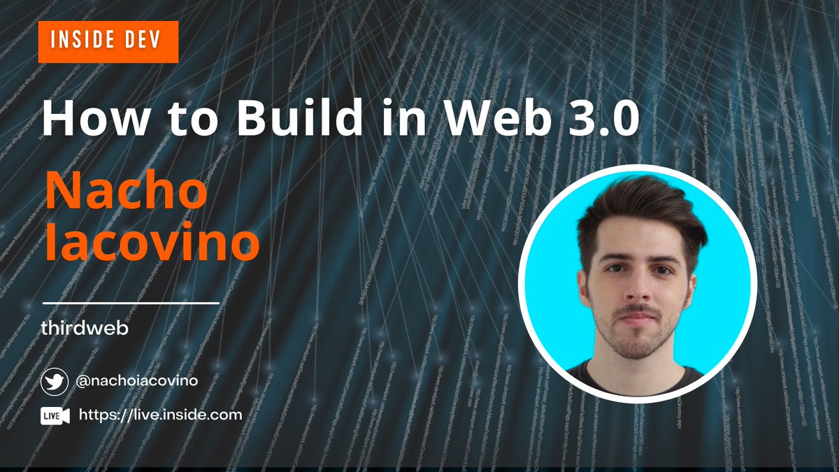 inside's tweet image. LIVE now we&apos;ve got @nachoiacovino &amp;amp; @CathalUK from @thirdweb_! Join us here: live.inside.com/web3-live  #Web3 #BuildinginWeb3