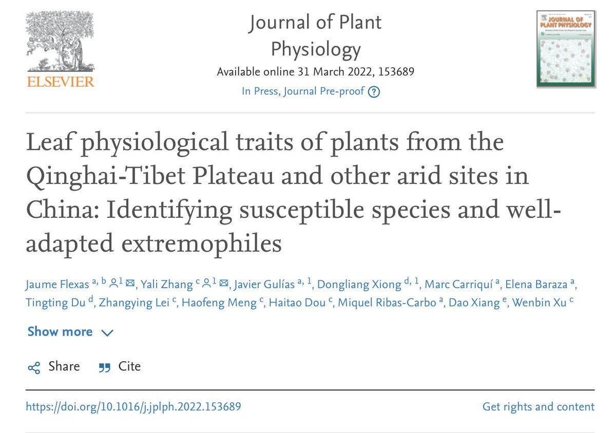 PlantMedUIB's tweet photo. Do you want to know how to leaf use physiological traits to identify potentially threatened species 🥴 and true extremophiles 💪 in extreme environments🏜️?

Check out this new @JPlantPhysiol paper by @JaumeFlexas73 @marcdesoller @MikelRibasCarbo &amp; co.

https://t.co/18dFP3GdXE https://t.co/b2I4zYK6yL