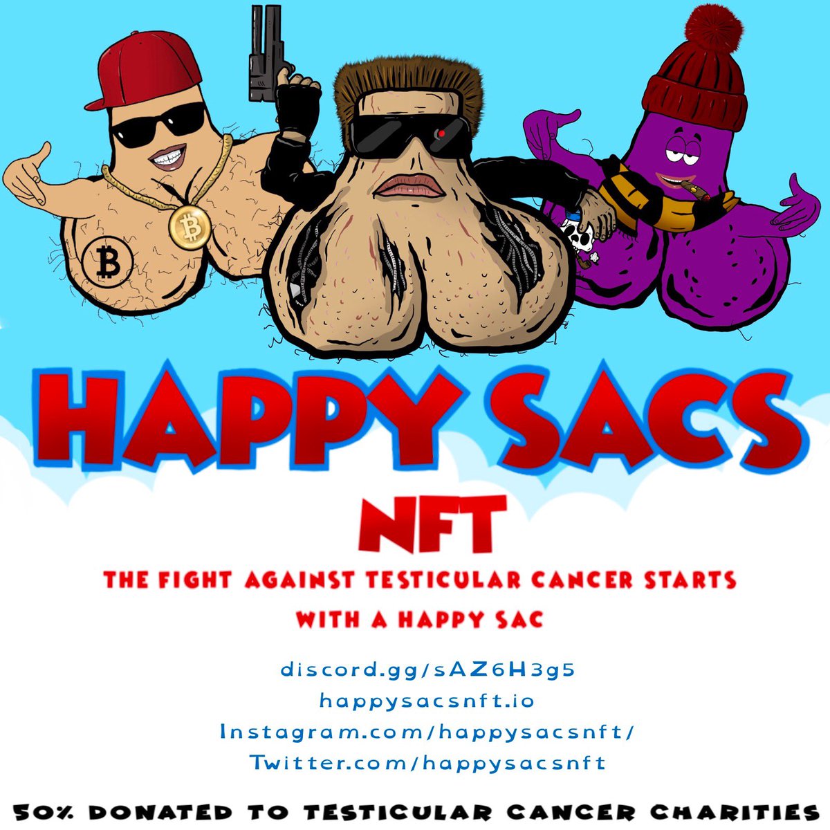 HappySacsNft's tweet photo. 🚨🚨ALERT🚨🚨

Our main sale is live!! 🔥🔥🔥

💗Mint from our website 
https://t.co/l6BKfcaUo0

💗Only 0.25 SOL
💗50% to #testicularcancer #charities
💗Please show your support 
💗#SOLSEA #NFTMarketplace 

#nft #nfts #nftcommunity #nftproject #nftlaunch #Solana https://t.co/UVKCaNLREA