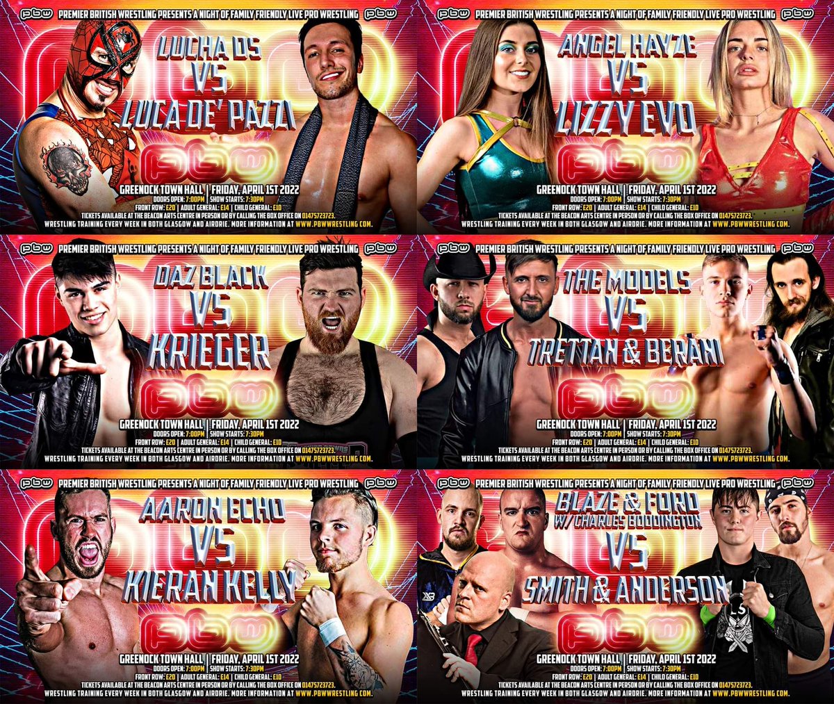 Can't think of a better was to kick off WrestleMania weekend than with PBW live in greenock.

Tickets still available on the door
