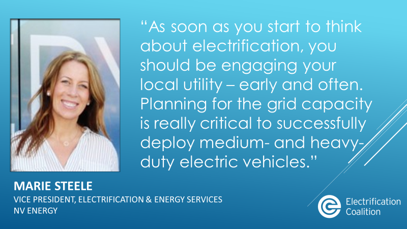 “As soon as you start to think about electrification, you should be engaging your local utility – early &amp; often. Planning for the grid capacity is really critical to successfully deploy medium- &amp; heavy-duty electric vehicles.” - <a href="/MSteeleLV/">M Steele</a>, <a href="/NVEnergy/">NV Energy</a> #CleanTrucksNV #CleanBusesNV