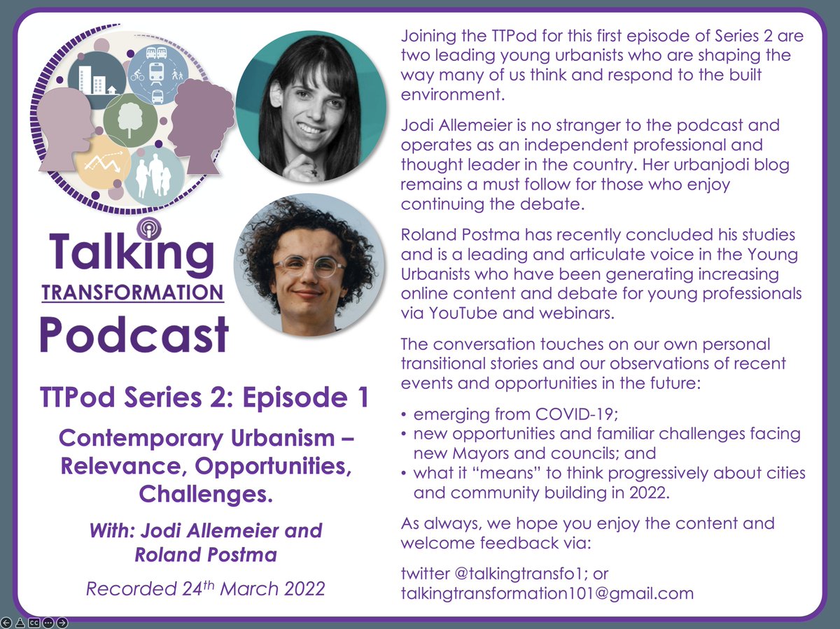 TalkingTransfo1's tweet photo. TTPod S2 Ep 1>Download now

Anchor https://t.co/JCermJzxLF
Apple https://t.co/3Qaoscwl1f
Spotify https://t.co/j7CDyoyWZX

@young_urbanists @rolandpostma &amp; @urbanjodi discuss 
•emerging from COVID-19
•new opportunities &amp; familiar challenges 
•cities &amp; community building in 2022 https://t.co/w42s6dhkYz