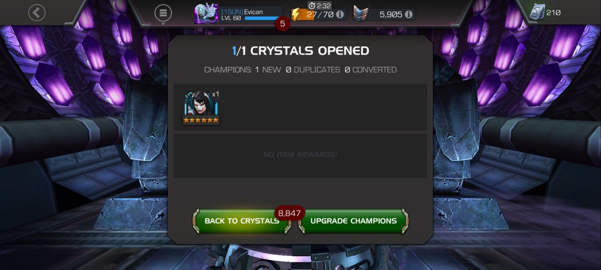 Evican666's tweet photo. So I pulled Betsy from the Cav preview bundle. Bought one unit Cav crystal to dupe her and this happened.. #mcoc 😁😁 https://t.co/gh7mICkN21