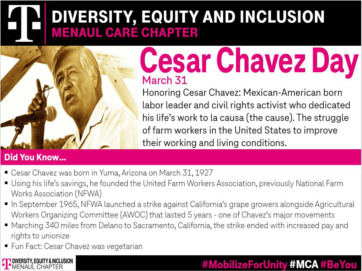 team505menaul's tweet image. Remembering and honoring the legacy of Cesar Chavez.

#mobilizeforunity #MCA #BeYou