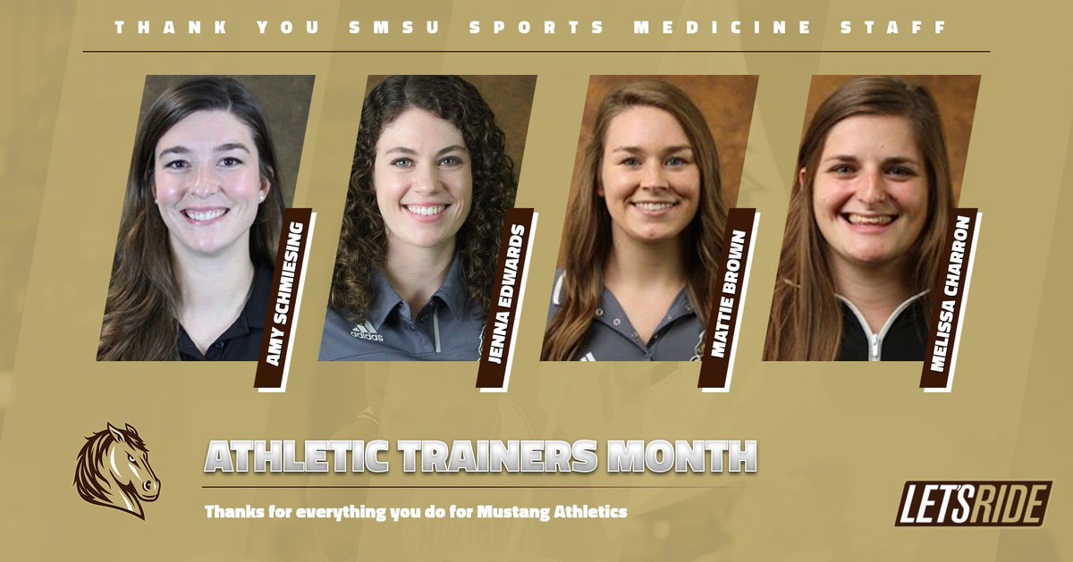 SMSUMustangs's tweet photo. Thank you @SMSUSportsMed for everything you do for our Mustang student-athletes. Help us close out National Athletic Trainer Month with a HUGE THANK YOU to our dedicated training staff. https://t.co/fb9LKvpwxR