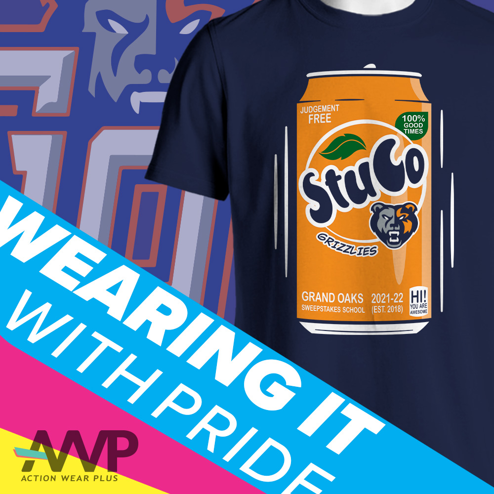 Grand Oaks Student Council are wearing their shirts with pride. They had the awesome idea to use the school’s colors to their advantage and we got to make this amazing orange soda design.
#shirtdesign #actionwearplus #grandoakshighschool #spiritwear #stuco22 #grandoaksgrizzlies