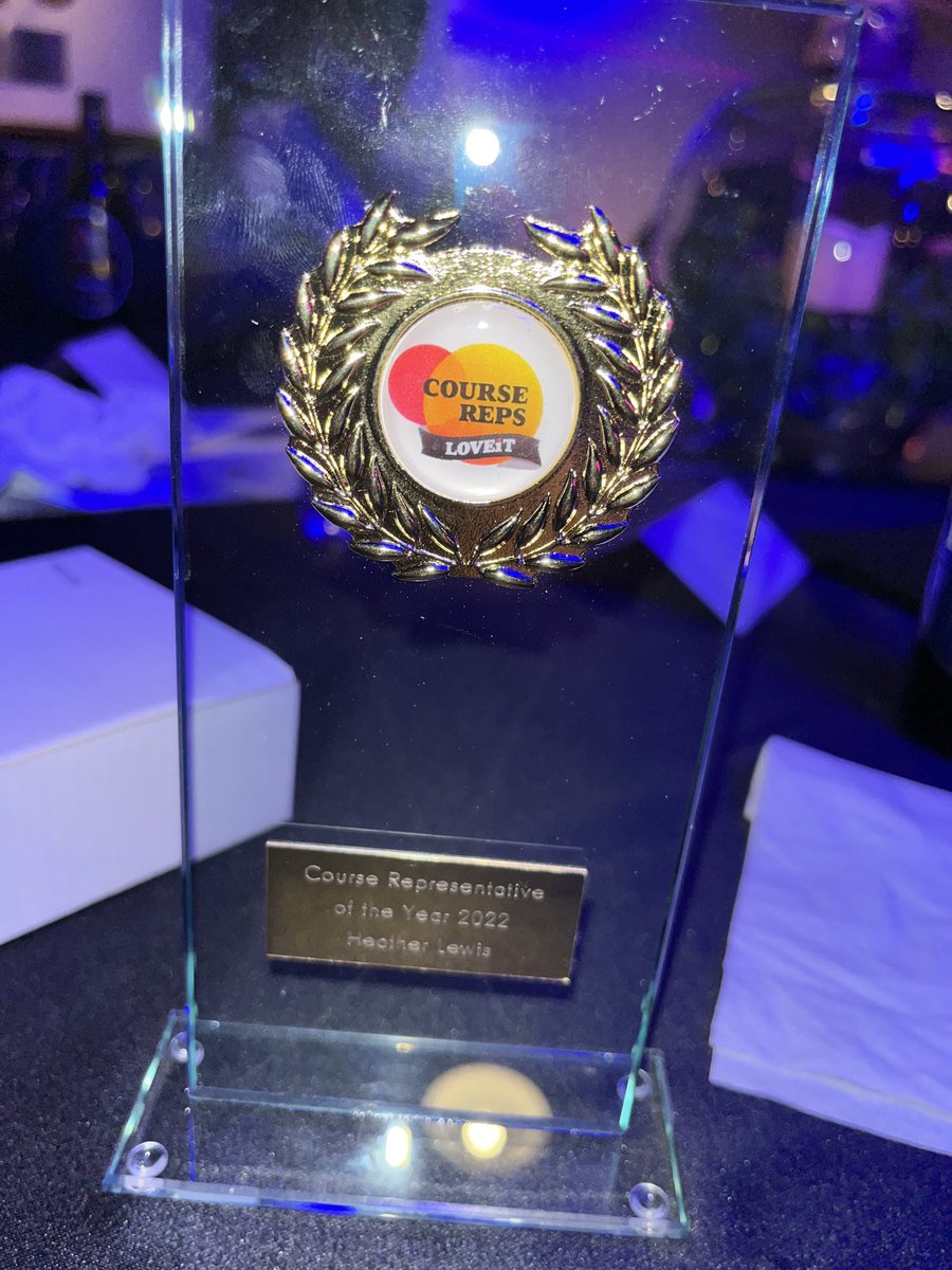 Congratulations to ⁦<a href="/SsshlR/">SSSHL School Reps</a>⁩ for this course rep of the year award Heather Lewis - well done! ⁦<a href="/TUSSSHL/">TU SSSHL</a>⁩ ⁦<a href="/teessidesu/">Teesside University Students’ Union (TUSU)</a>⁩ #tusuawards22