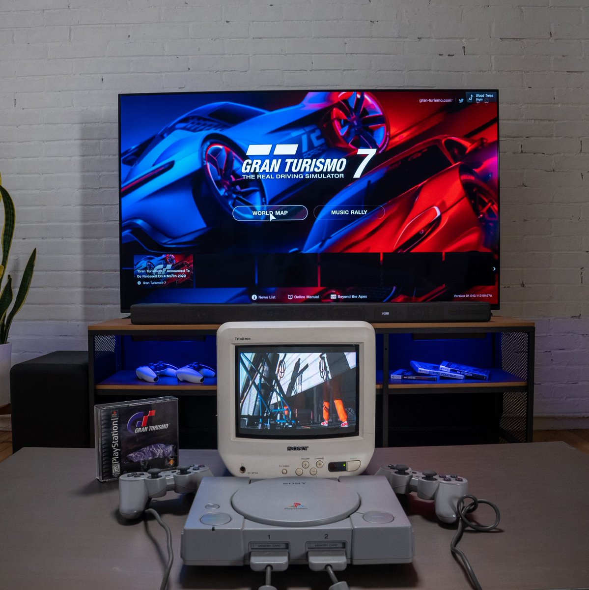 SonyElectronics's tweet photo. We’re taking it allll the way back to 1990’s to the OG PS1 + Sony Trinitron. 🎮

Who remembers having one of these and playing the original @thegranturismo? And FYI, it’s just as fun as it used to be. Check it out: https://t.co/X0pS3zBFLR https://t.co/TUzUyMId0S