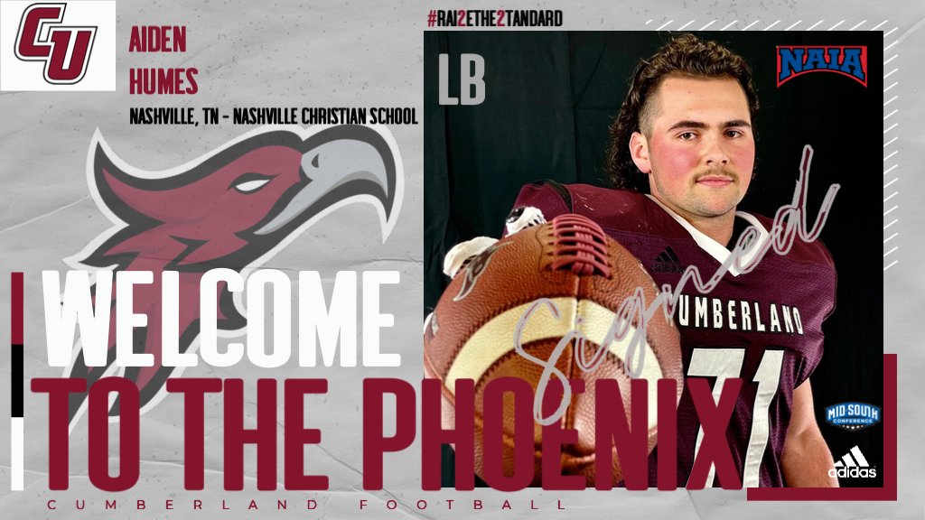 We want to welcome <a href="/aiden_humes/">Aiden Humes</a> to <a href="/CumberlandU/">Cumberland University</a> and Phoenix Football! #RAI2Ethe2TANDARD #ATTACK #GATA
