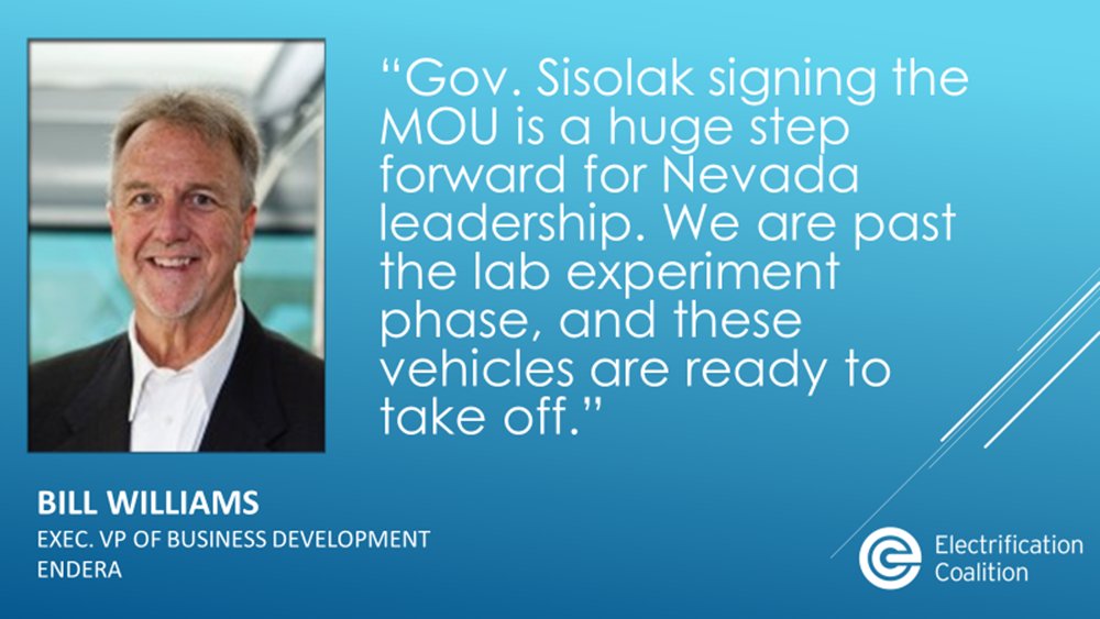 ElectricRoadmap's tweet photo. “@GovSisolak signing the MOU is a huge step forward for Nevada leadership. We are past the lab experiment phase, and these vehicles are ready to take off.” - Longtime #EVangelist Bill Williams (@EVguy), Exec. VP of Biz Development @enderamotors
#CleanTrucksNV #CleanBusesNV https://t.co/ZZi4tqVJe2
