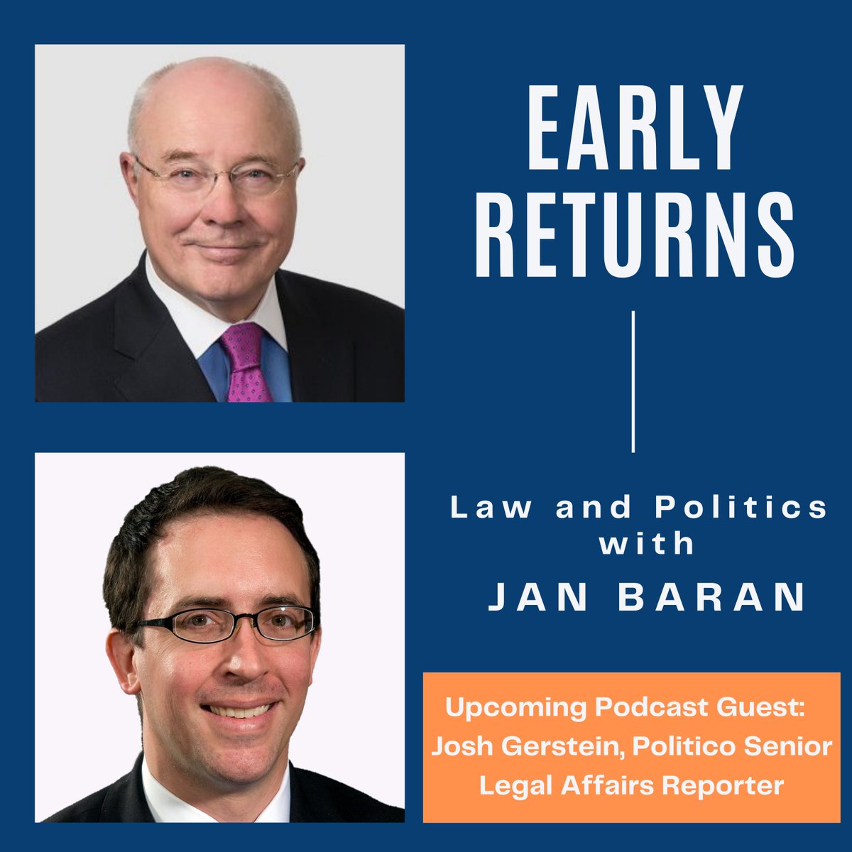 My next #podcast guest next week is <a href="/joshgerstein/">Josh Gerstein</a>, Senior Legal Affairs Reporter at POLITICO.
 
Tune in on Monday - lnkd.in/gE4rk_Nv 
 
#politicsandlaw #politicallaw #politicallawyers #law #legal #ethicsandcompliance #politicaltrials #campaignfundraisers
