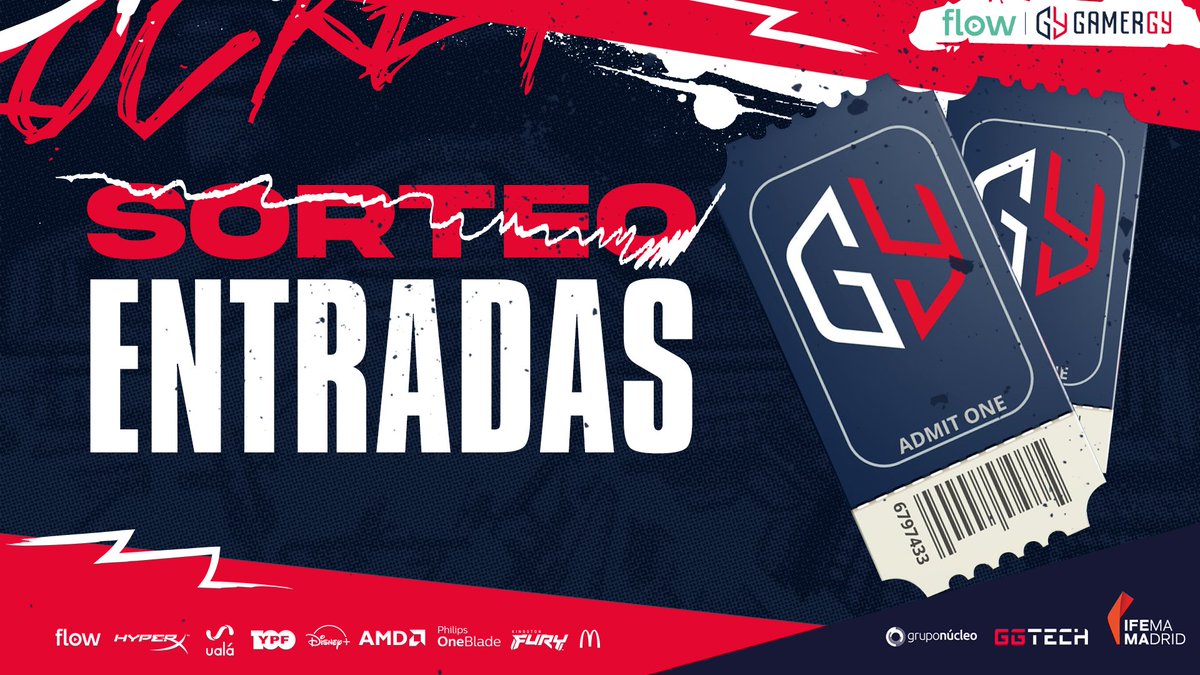¡SORTEO DE 6 ENTRADAS! 🍀
En transmisiones de la 2da fase de clasificatoria vamos a estar sorteando entradas para los TRES DIAS de Flow GAMERYGY. 🚗💨

Pasos a seguir: 
✅ Seguir a @RLLesports y @gamergy_arg
✅ Dar RT y Like
✅ Comentar #VivíFlowGAMERGY
✅ Etiquetar a 3 amigos