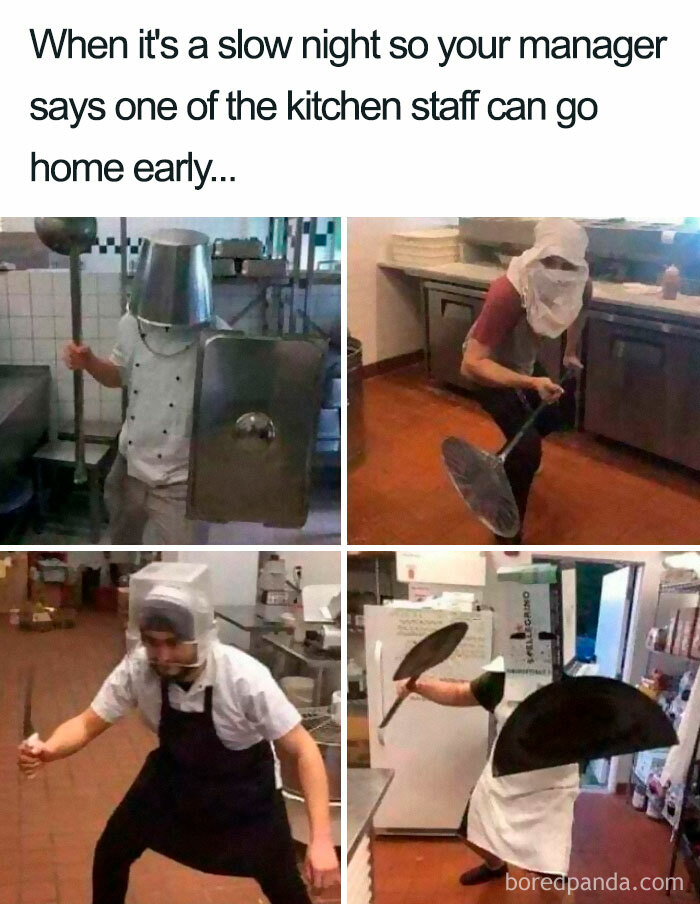 ellis_mack's tweet photo. Gladiators, choose your weapons....😅 #chefmemes #memes #foodmemes #hospitalitymemes #ellismack #gladiator #boh #foh #restaurants #scottishchefs #cheflife #aprilfoolsday https://t.co/D9gmFzDudH