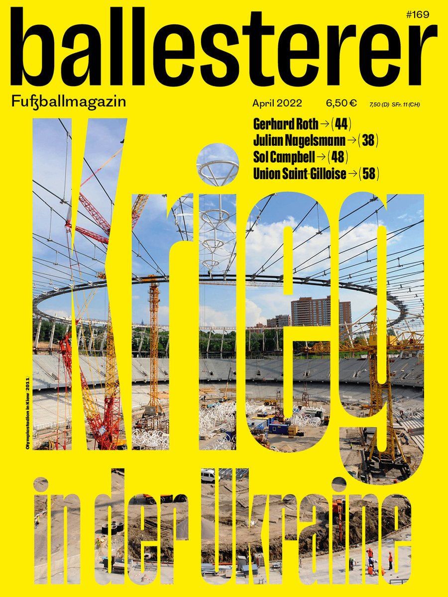 🌻 Damit wir unsere Schwerpunktplanung spontan umwerfen, muss viel passieren.  
In ballesterer 169 widmen wir uns dem #Krieg in der #Ukraine und seinen Auswirkungen im Fußball.
Ab sofort im Handel und bei uns im Shop.

#FußballundPolitik #WarinUkraine