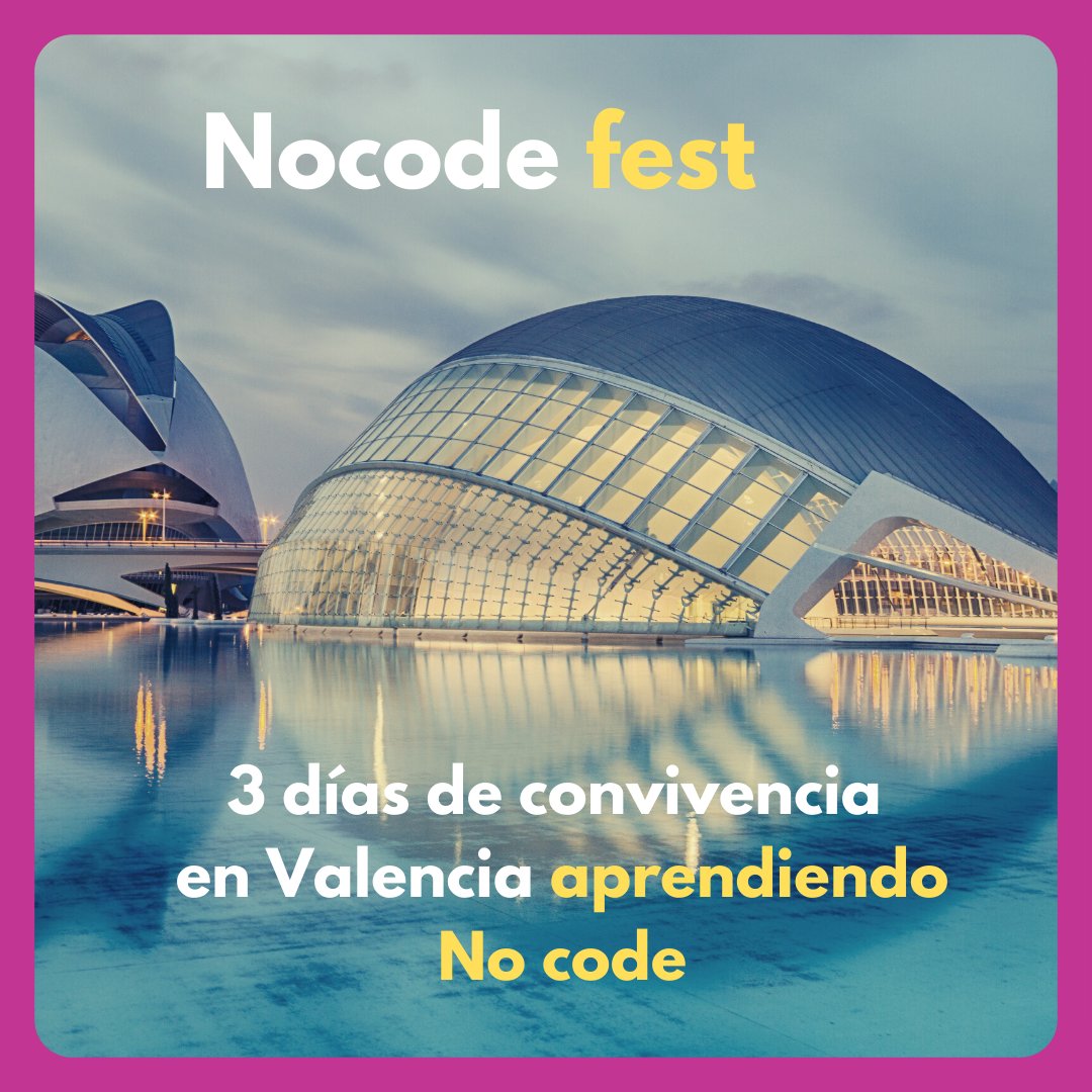 IN_Loyola's tweet image. ¿Quieres pasar tres días aprendiendo a crear productos digitales sin saber programar? Pues estás de suerte, llega el #NoCodeFest a España, una ocasión excepcional para aprender NoCode. Apúntatelo en la agenda: 20, 21 y 22 de mayo en #Valencia. Más Info: nocodefest.es