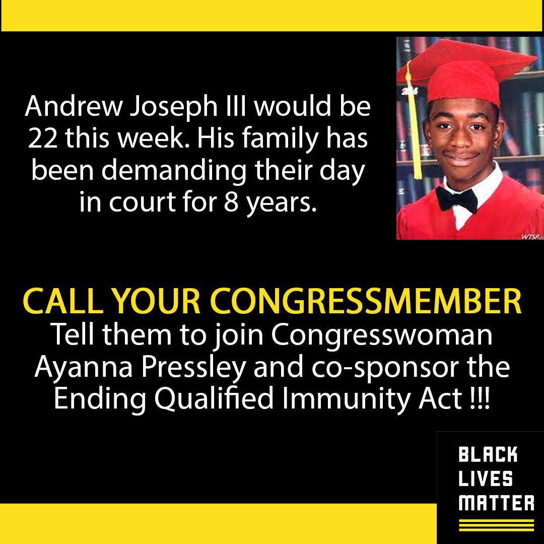 Today, <a href="/HouseJudiciary/">House Judiciary Dems</a> is holding its first ever hearing on qualified immunity. Congress must pass <a href="/RepPressley/">Congresswoman Ayanna Pressley</a>’s Ending Qualified Immunity Act #HR1470 now