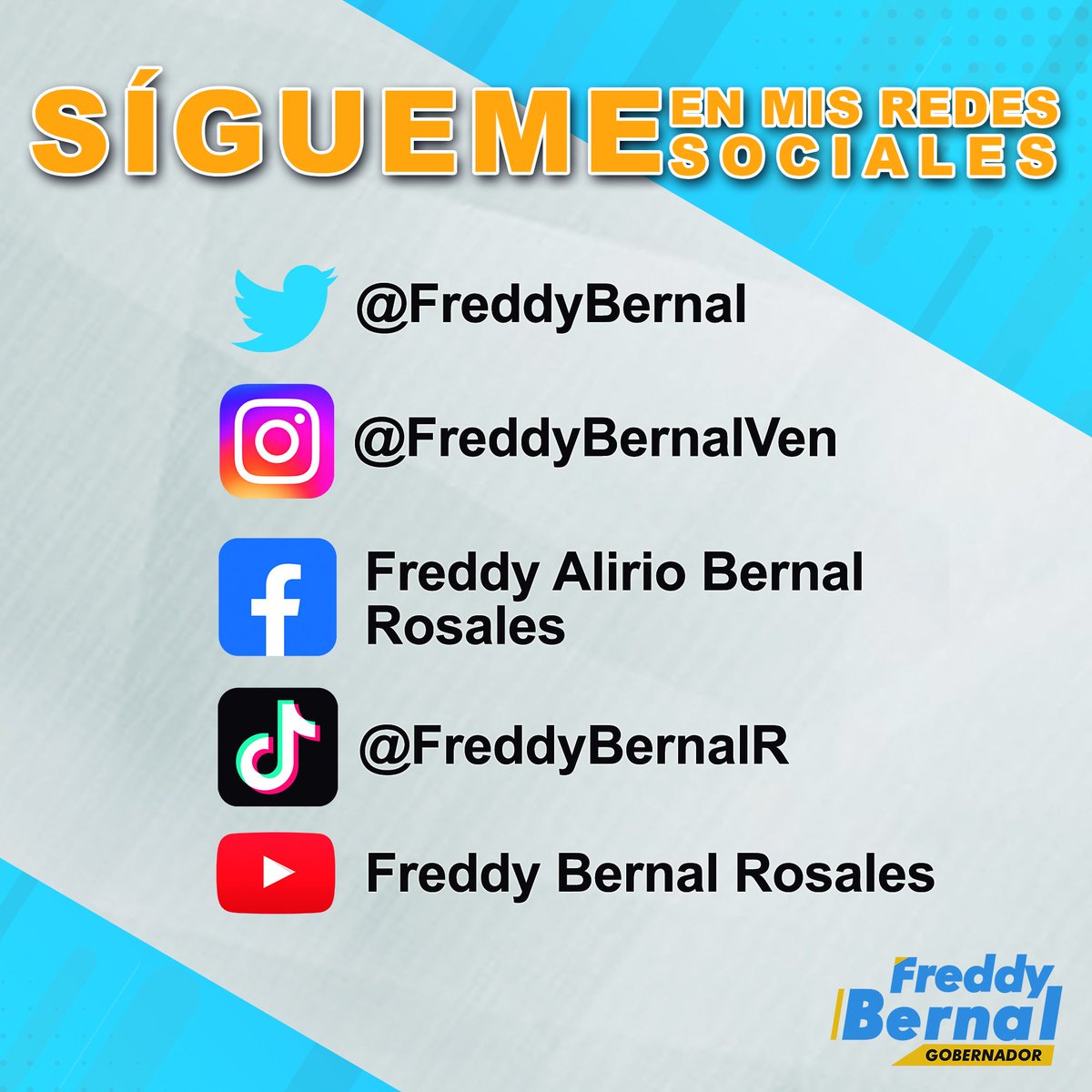 ¡Buenos días mi gente! Los invito a seguir mis redes sociales donde diariamente publicaré información de importancia para nuestro estado Táchira. ¡Cuento con ustedes!