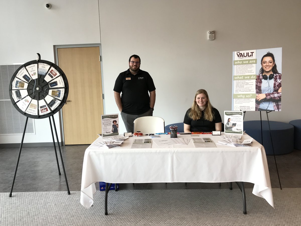 PhepleWCCC's tweet photo. Last night, Westmoreland County Community College held an Open House for the community to visit the different campuses. We were so happy to participate and get to share information about the products, services, and even employment opportunities The Vault has to offer. https://t.co/CeC0mB8yAC