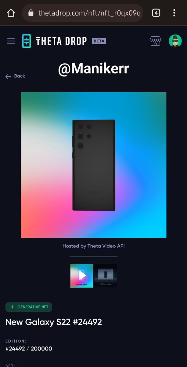Manikerr's tweet image. 🔥🔥🔥Samsung Galaxy NFT BOX opened🔥🔥🔥
#SamsungGalaxy #GalaxyS22 

@ThetaLeviathan @Theta_Network @Jimakos13 @SteffenCali @SwampAssTigon @Thetarian11
@wolverapple @mitchliu @BitKanchoe @Whatthehallo1