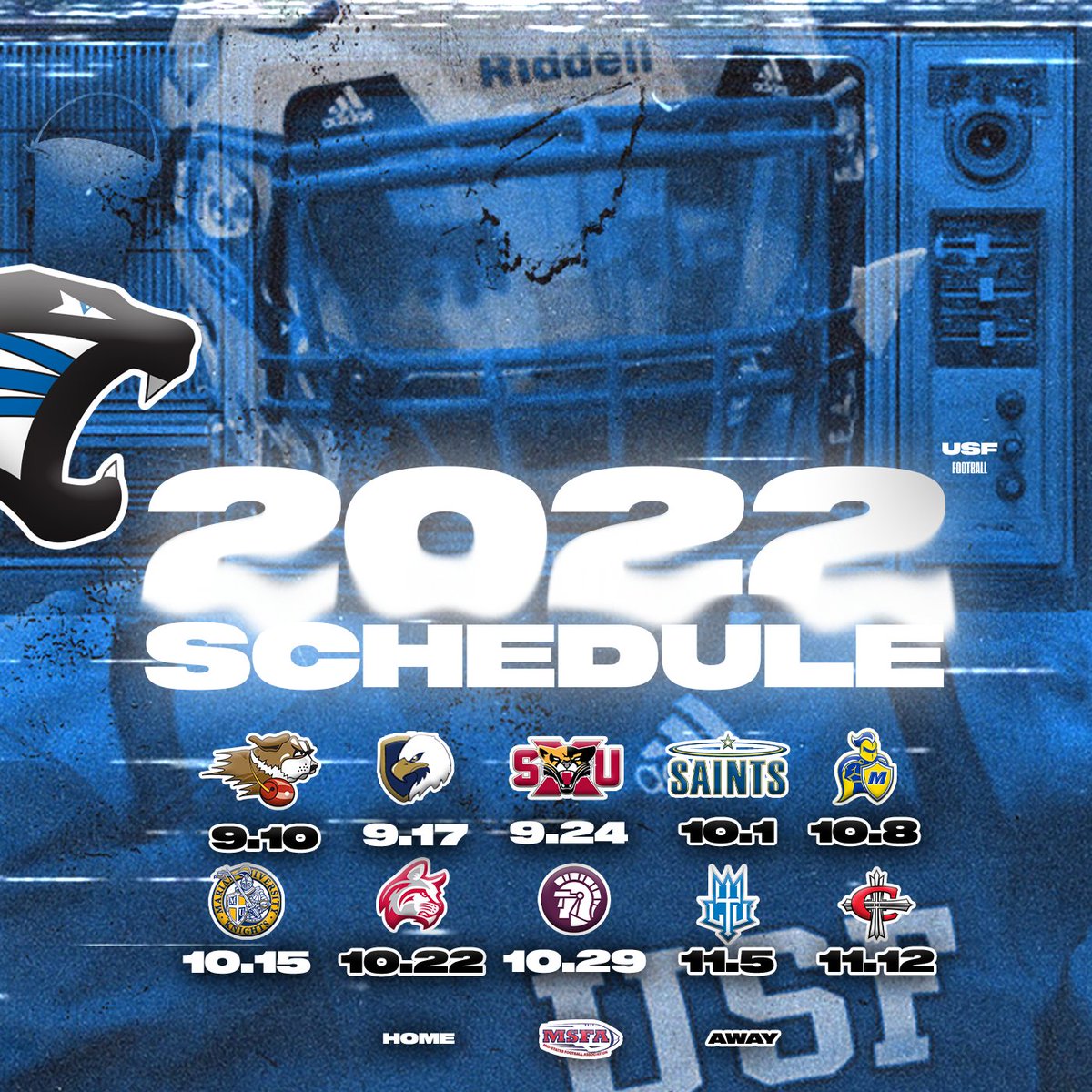 usf_fb's tweet photo. Redemption is in sight. Our 2022 Schedule.

Save the dates, tune in.📺⏪

Press release with coaching changes as well 🖥: https://t.co/368WAAHjAK

#GoCougs🐾| #FillYourBucket https://t.co/MsOxLJQz0l