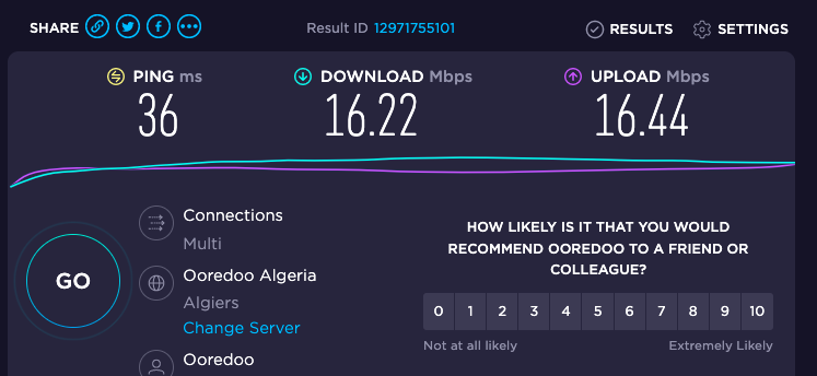 elkhansaa__'s tweet photo. My internet upload is a tad higher than my download using my 4G, surprising. #AlgerianInternet #Algeria #internet Saha #ooredooAlgérie https://t.co/yYhrD1rTz4