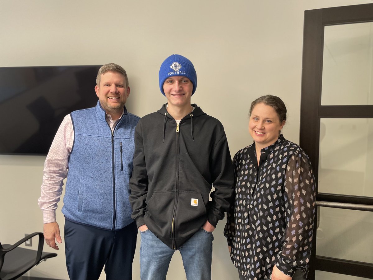 CCHSPrez's tweet photo. Look who Mrs. Marrinan and I ran into today at โฆ@GR_CCHSโฉ! After an 8 hour operation to remove a brain tumor last Friday, Kyle is crushing his recovery! A testament to his strength, the CC community and the power of prayer! #KyleStrong https://t.co/Lvw6YP36RV