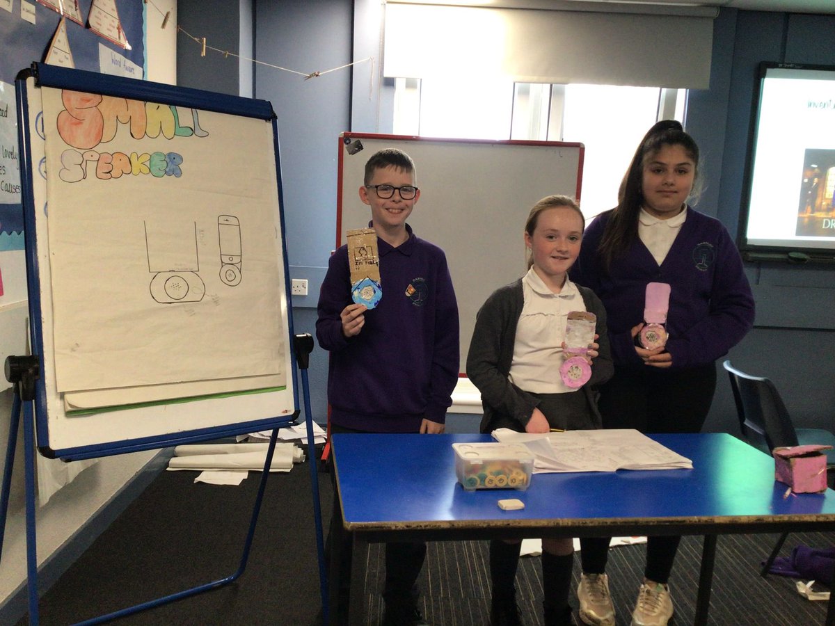 Darnley_Primary's tweet photo. P6A have been working super hard over the last week creating their own inventions. They started off making a plan, creating a model of the invention and then today some groups started to pitch their ideas to the class. 💭Excellent teamwork shown by all! ⭐️ https://t.co/sCaPBicVQt