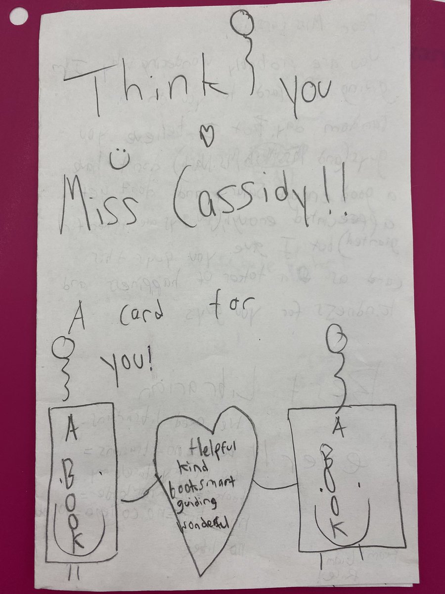 jldcassidy's tweet photo. Look what I received this AM. An amazing “think you” 😜card. This sweet student wrote such lovely words of gratitude. It made my day. ❤️ being a teacher librarian. @AFMSChargers #WCPSSLibrarians. https://t.co/r47XMpCDWA