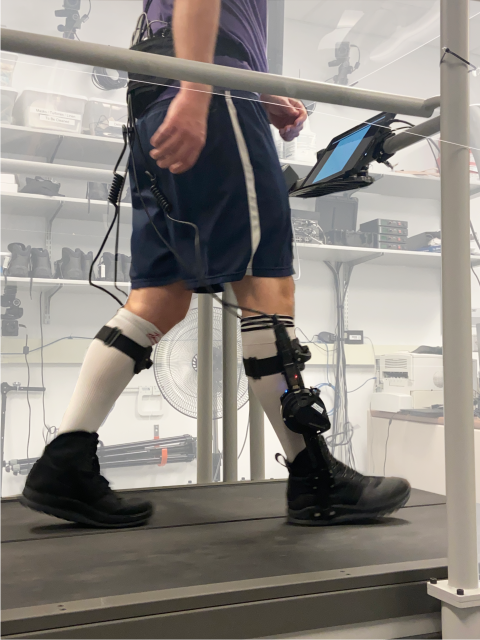 kim_ingraham's tweet photo. In our new @SciRobotics paper, we gave users direct control over their exoskeleton assistance and asked them to find their preference. 
Turns out, user-preferred assistance is unique and dynamic, varying with walking speed, device exposure, and prior knowledge. 
A thread... 1/9 https://t.co/za9sPbCZ4r