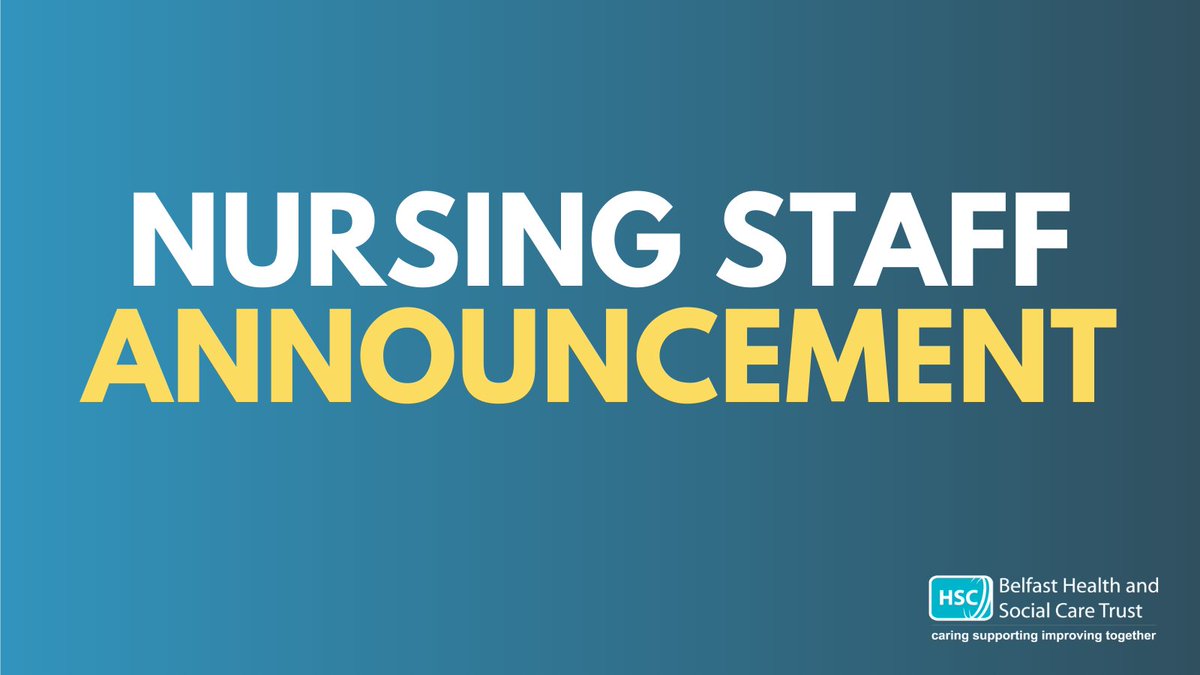 We are currently under pressure in the RVH as we care for an increasing number of sick patients.

We are asking for any available nursing staff (both registered &amp; unregistered) who can help tonight &amp; tomorrow to contact us at the Nurse Bank Office: 028 9615 8400 or 078 2690 6764.