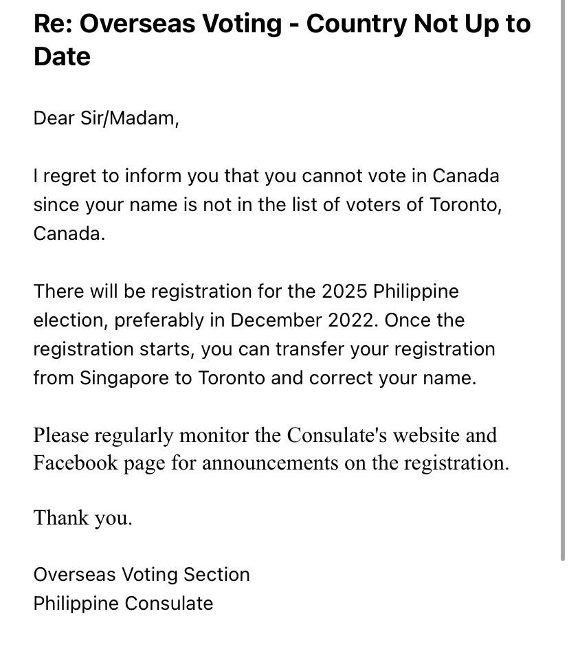 itherusticnomad's tweet photo. @teddyboylocsin with all due respect to your office sir, is this the right response? Not even an apology or brief explanation why our effort to transfer our voter’s registration last year befor the deadline has gone to waste? https://t.co/xJCFzFhozA