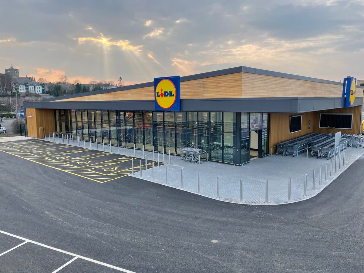 The new Hexham Lidl has opened its' doors to the customers today.  The first unit of the Union Property Services Ltd retail development to open.  Pleased to be a part of this exciting regeneration project alongside <a href="/esh_group/">Esh Group</a>, <a href="/FaulknerBrowns/">FaulknerBrowns</a>, <a href="/kyoob_twit/">kyoob</a> &amp; many others!