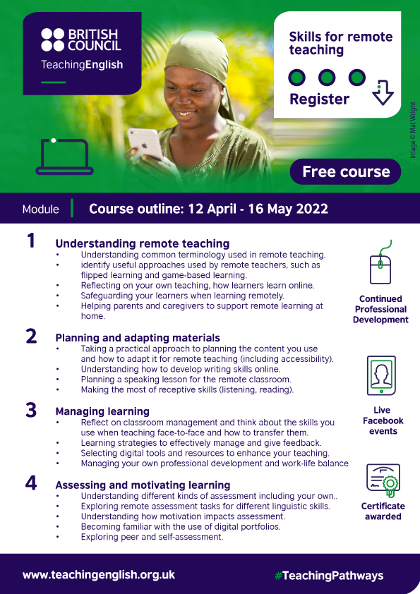 Looking to boost your remote teaching skills?
Enrolment is now open for teachers to join this professional development course: teachingenglish.org.uk/article/teachi…
#TeachingPathways #TeachingEnglish