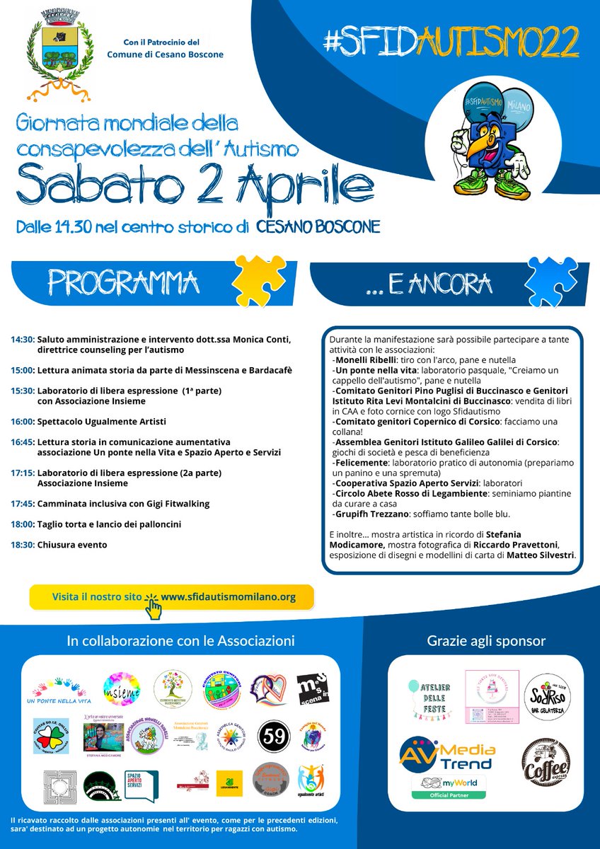 CopernicoCG's tweet photo. #sfidAutismo22 In Infanzia Malakoff #corsico #icscopernico 💙🧩
.
Vi aspettiamo il #2Aprile in piazza a #CesanoBoscone
#autismo #AutismAwareness #autismday #sfidAutismo #sfidAutismo2022 #cgcopernico
.
Info: https://t.co/795eR2DzOW
. https://t.co/NGwheCzbTB