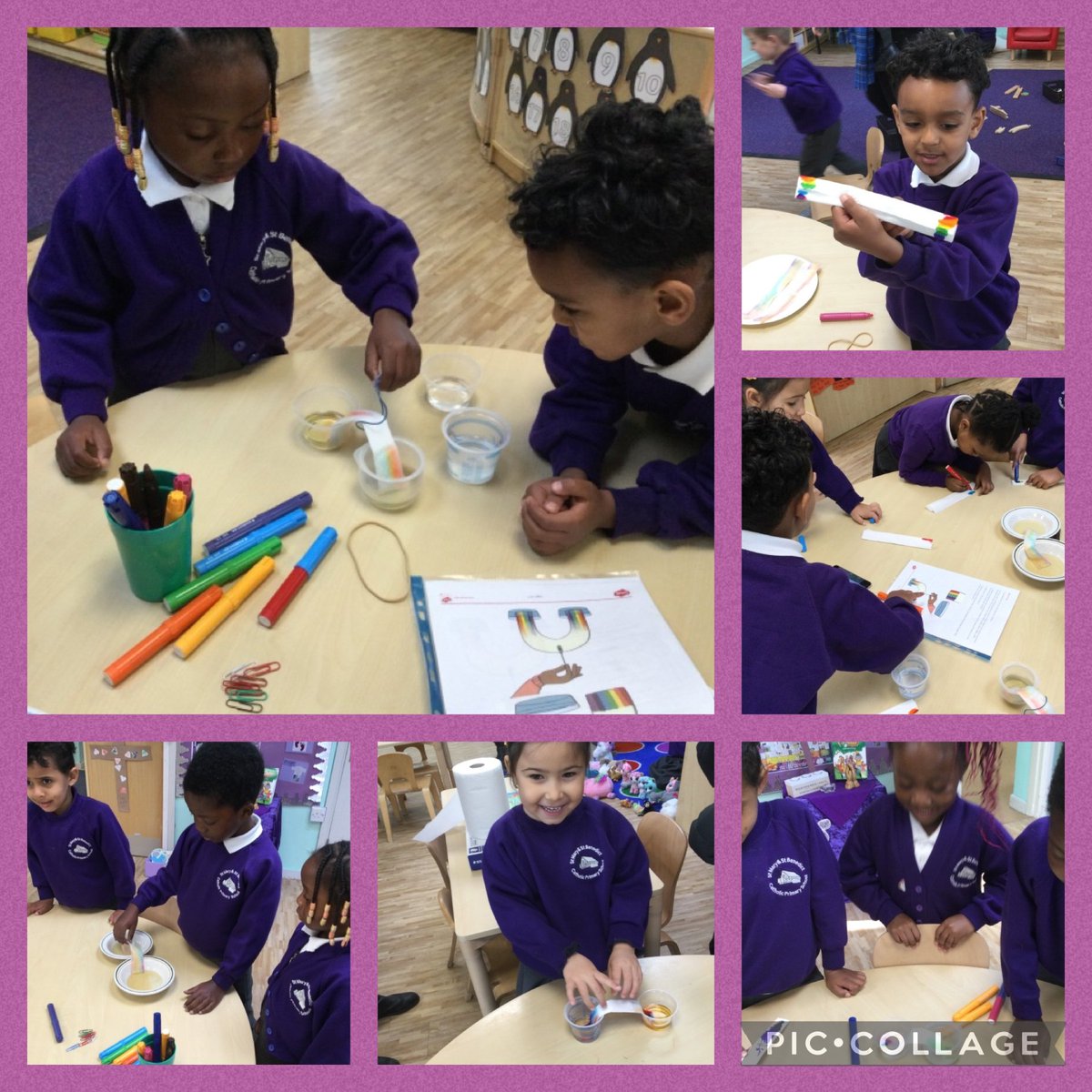 StMaryStBen's tweet photo. EYFS nursery. The children carried out a growing rainbow experiment today with Mrs Montgomery. We found it amazing! #KnowledgeAndUnderStanding #Curiosity #FindingOut #Engagement #Writing #Investigation #Rainbow #PlayingIsLearning https://t.co/gO4I0ZNosa