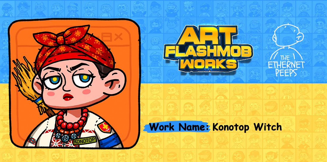 ‘This is Konotop! Every second woman here is a witch!’ 🧙‍♀️
No one can break our strength of spirit!💙💛

✅#NFT art flashmob 👉 coda.io/@rsg/peeps-ua
✅#Mint 👉 ethernetpeeps.com

#SupportUkraine #Crypto #NFTCommunity #NFTart #OpenSeaNFT #cryptocurrecy #DeFi #cryptotrading