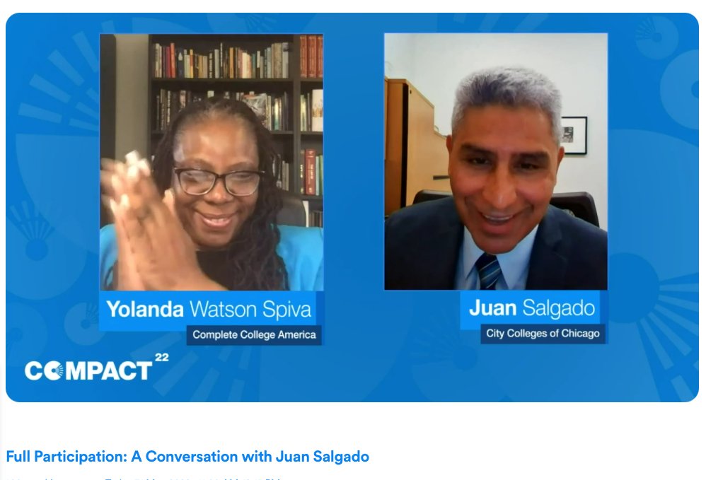 Campus_Compact's tweet photo. Loving this conversation between @Chancellor_Juan and @CCAPrezYolanda to kick off day 3 off #Compact22. https://t.co/E2SMWXCP1k