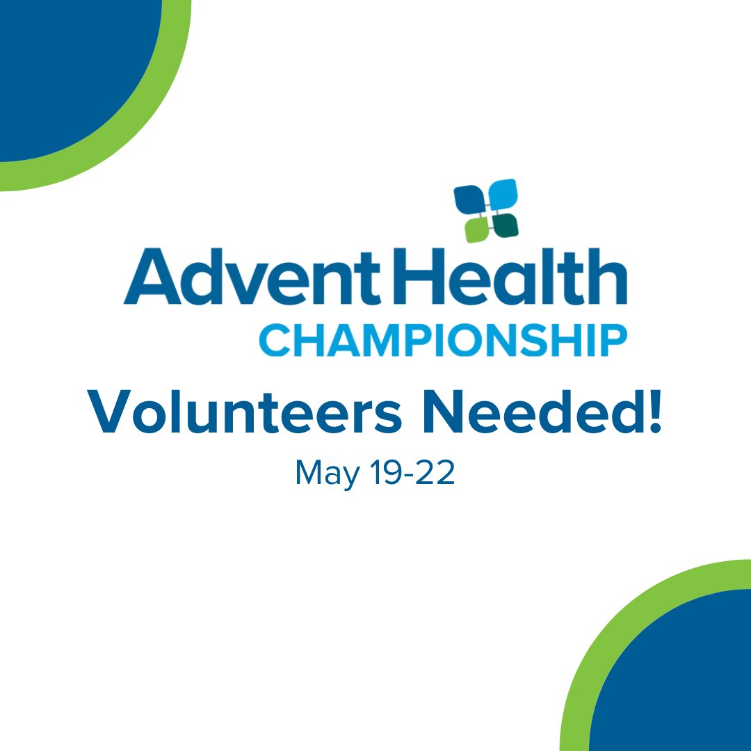 Are you a golfer who wants to get closer to the action? Sign up for the volunteer team at this year's AdventHealth Championship, May 19-22 at the Blue Hills Country Club. Volunteers receive a free round of golf and much more! Sign up at the link below.
bit.ly/372pZD0