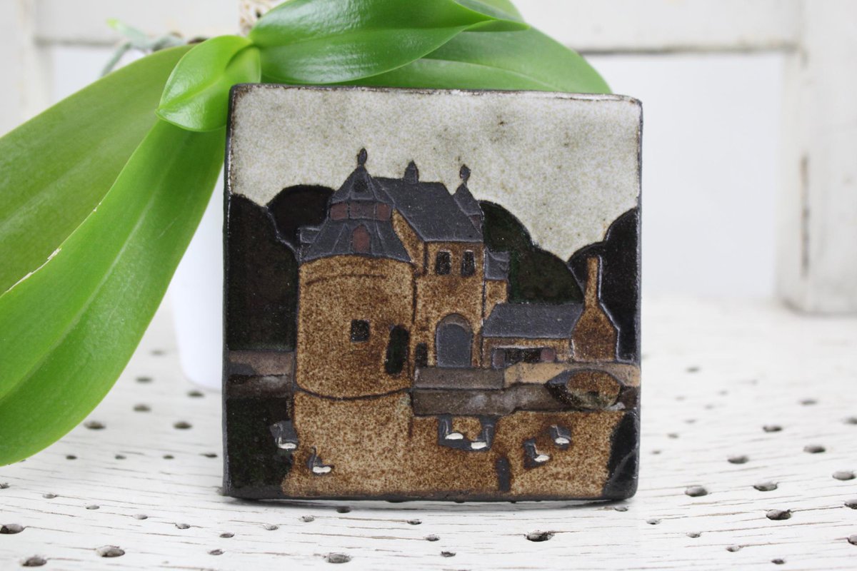 Vintage. Ceramic sign ceramic picture mural cityscapes house handmade 70s mid century vintage etsy.me/2NOtZu3 via Etsy -