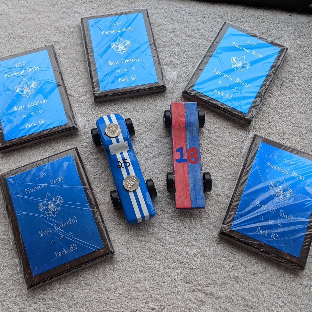 HolstromJewelry's tweet photo. We are the official weigh station for the Cub Scout Pinewood Derby. We have started to get a couple cars in. Pick up is 5pm Friday April 1. No April fools. #pinewoodderby #cubscouts #goodluck https://t.co/JROX8BXS1d