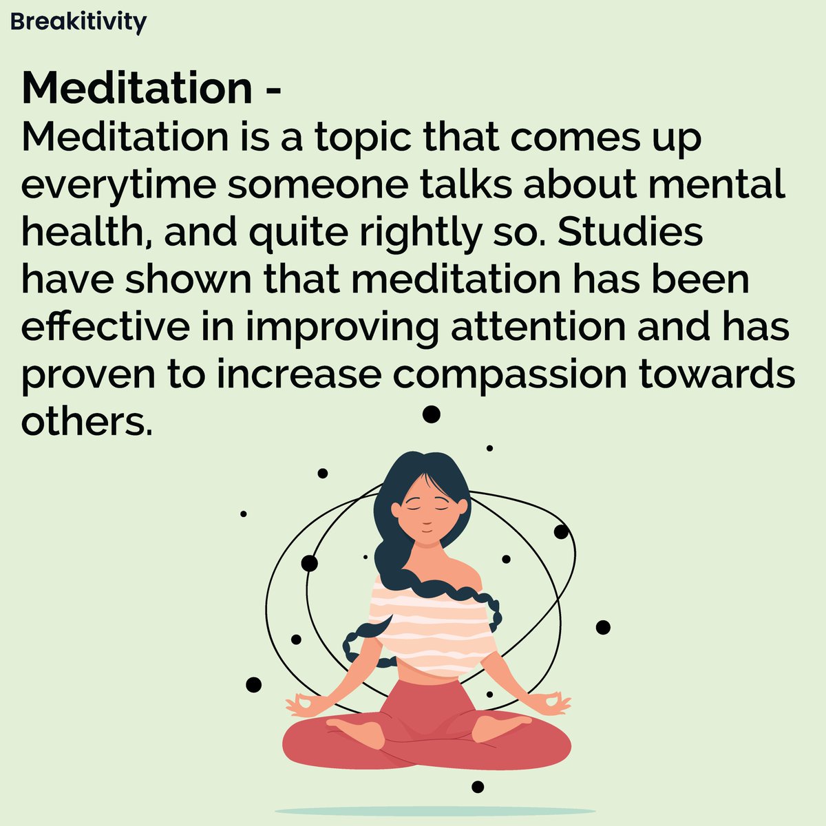 breakitivity's tweet photo. Meditation - Meditation is a topic that comes up every time someone talks about mental health, and quite rightly so. Studies have shown that meditation has been effective in improving attention and has proven to increase compassion towards others.
Good Luck! https://t.co/hH1U8caNq5