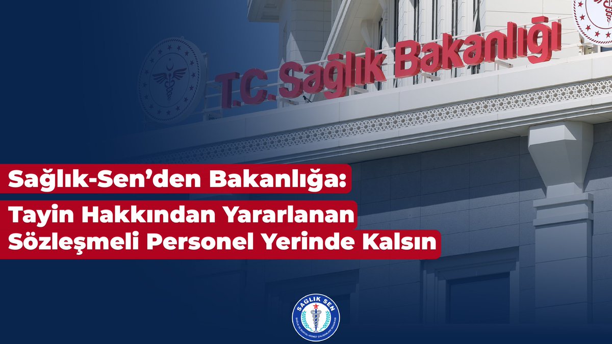 Sözleşmeli personelin kadroya geçmek için açtığı ve kazandığı davaları Danıştay’ın bozduğunu belirten Sağlık-Sen, Bakanlıktan Danıştay kararı öncesi tayin atamaları yapılan personelin yerinde kalmasını talep etti.
⤵️
sagliksen.org.tr/haber/11113/sa…
