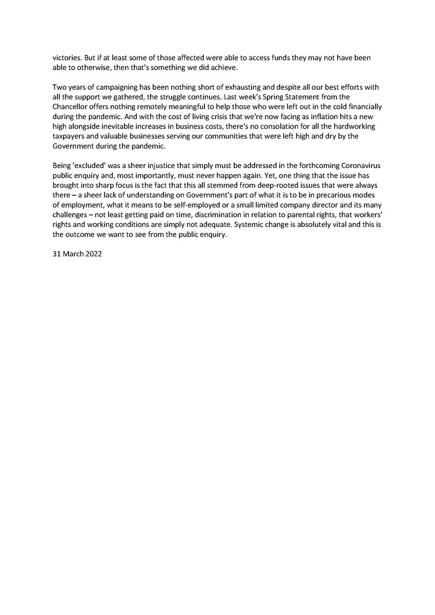 With the cost of living crisis hugely compounding the financial devastation caused by exclusions to gov Covid-19 support schemes & another dismal spring statement from the Chancellor, we reflect on 2 years of campaigning and what it has meant to be #excludeduk during the pandemic