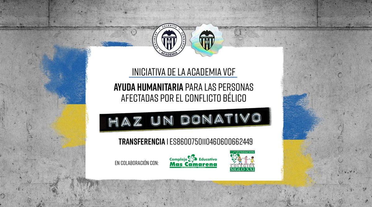 C_Mas_Camarena's tweet photo. ➡️ Nuestro cole junto a la @Academia_VCF inicia un crowdfunding para ayudar a las personas afectadas por el reciente conflicto bélico entre 🇷🇺 y 🇺🇦 
¿𝑪𝒐́𝒎𝒐 𝒑𝒖𝒆𝒅𝒐 𝒂𝒚𝒖𝒅𝒂𝒓? ⤵️
📲 Comparte esta publicación 
🤲 Haz un donativo
#ADNVCF 🦇 https://t.co/SZZpMJwWJ0